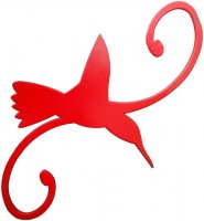 Red Decorative S Hook with die cut Hummingbird