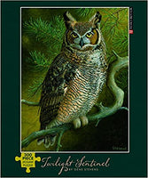 Great Horned Owl sitting in Pine